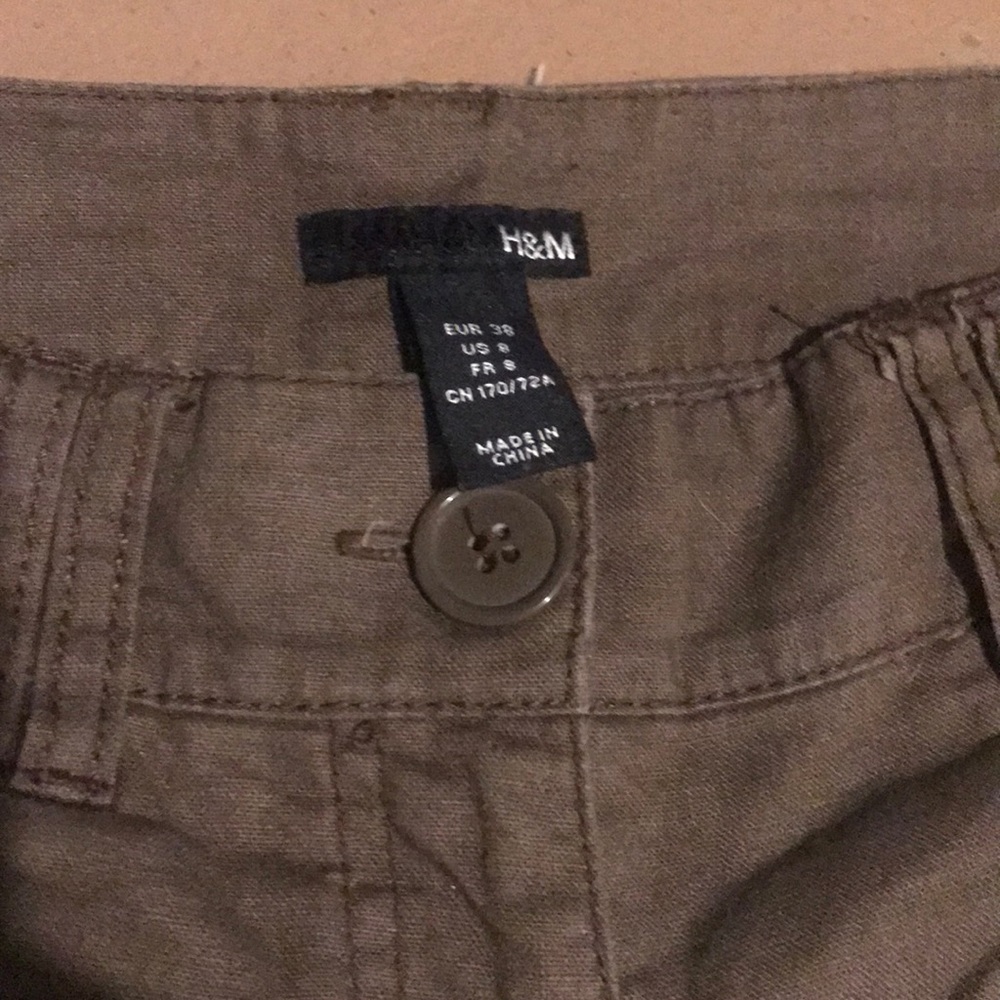 2 for $15/ H&M Brown linen wide leg pants - Picture 9 of 13